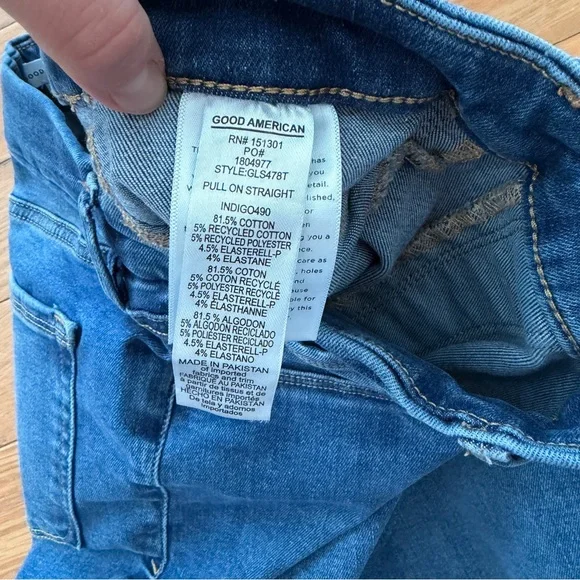 Good American Pull On Straight Power Stretch Jeans Size M Good Legs - Picture 8 of 14